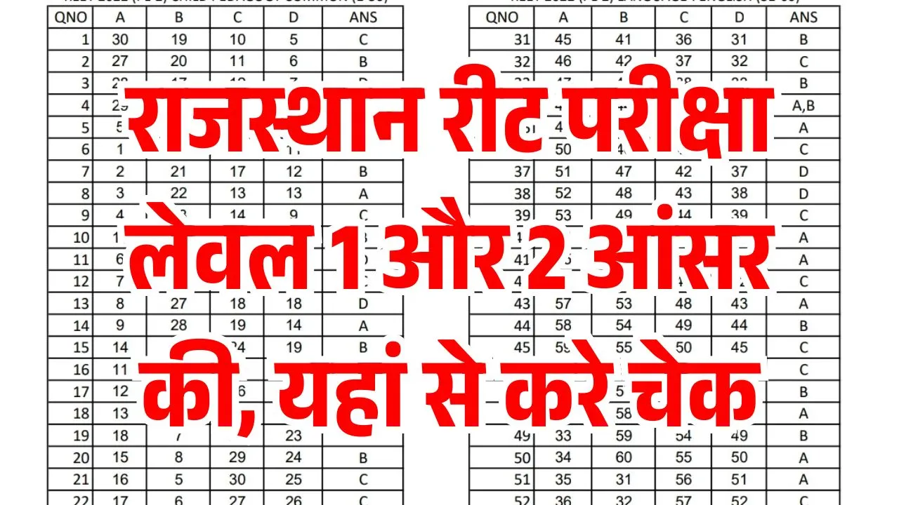 REET Answer Key 2025